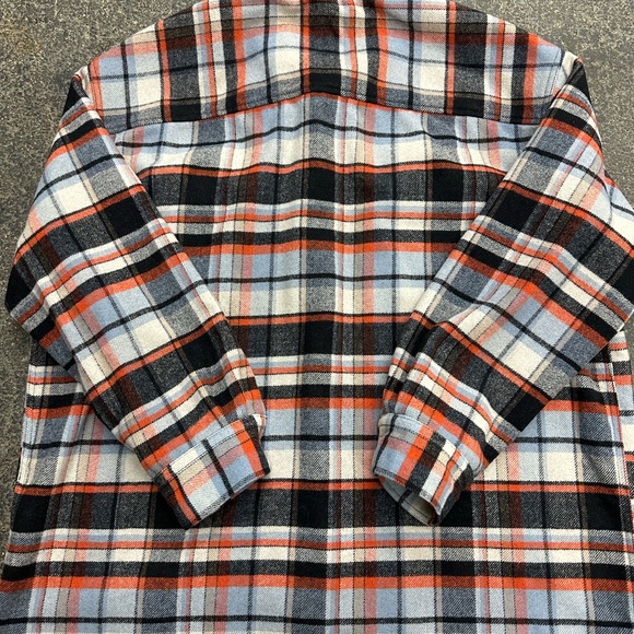 Levi’s Wool Plaid Shacket Mens Large Red Blue Outdoor Hunting Flannel Jacket - Picture 7 of 11